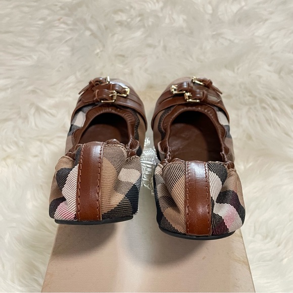 Burberry Ballerina Flats Bridle Housecheck Falcony 39 - Picture 8 of 10
